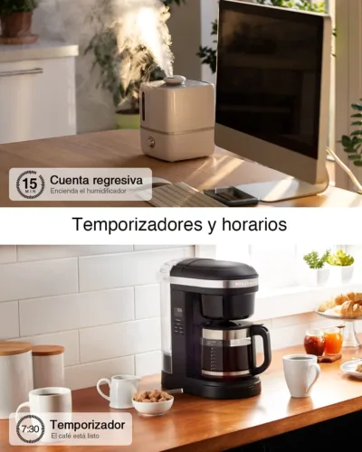 Temporizador y programación en enchufe inteligente con monitor de consumo Temporizador y programación en enchufe inteligente con monitor de consumo