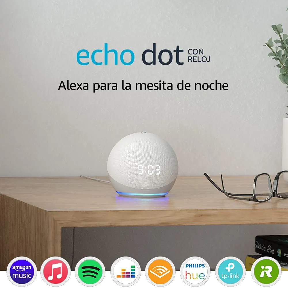 Echo Dot (4.ª generación) | Altavoz inteligente con reloj y Alexa