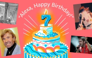 Alexa, feliz cumpleaños. Si quiero el regalo de 20€ de Amazon.