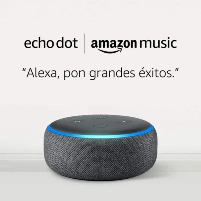 Amazon Echo Dot (3.ª generación) tela de color antracita + Amazon Music Unlimited (6 meses GRATIS con renovación automática) por 18,99€
