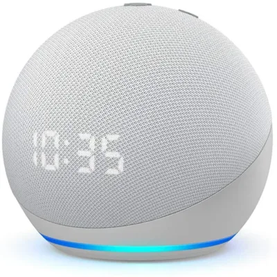Echo Dot (4.ª generación) | Altavoz inteligente con reloj y Alexa | Blanco.