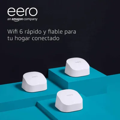 Sistema Wi-Fi 6 de malla de doble banda Amazon eero 6, con controlador de Hogar digital inteligente Zigbee integrado | 3 unidades