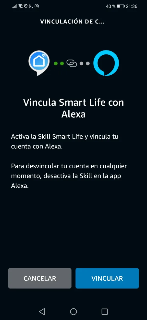 Vincular regleta inteligente TAOCOCO a Alexa vía Smart Life Paso 3