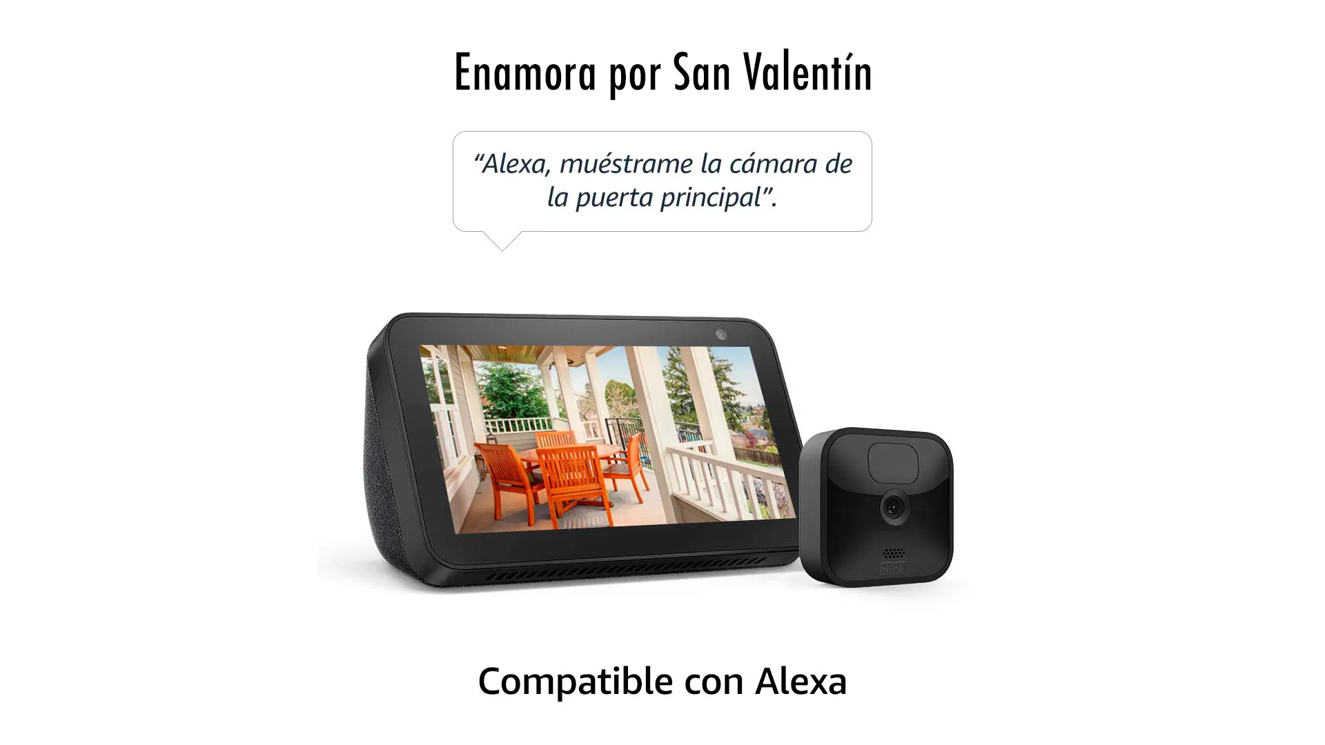 Enamora por San Valentín con la oferta de Blink Outdoor Cámara de seguridad HD + Echo Show 5