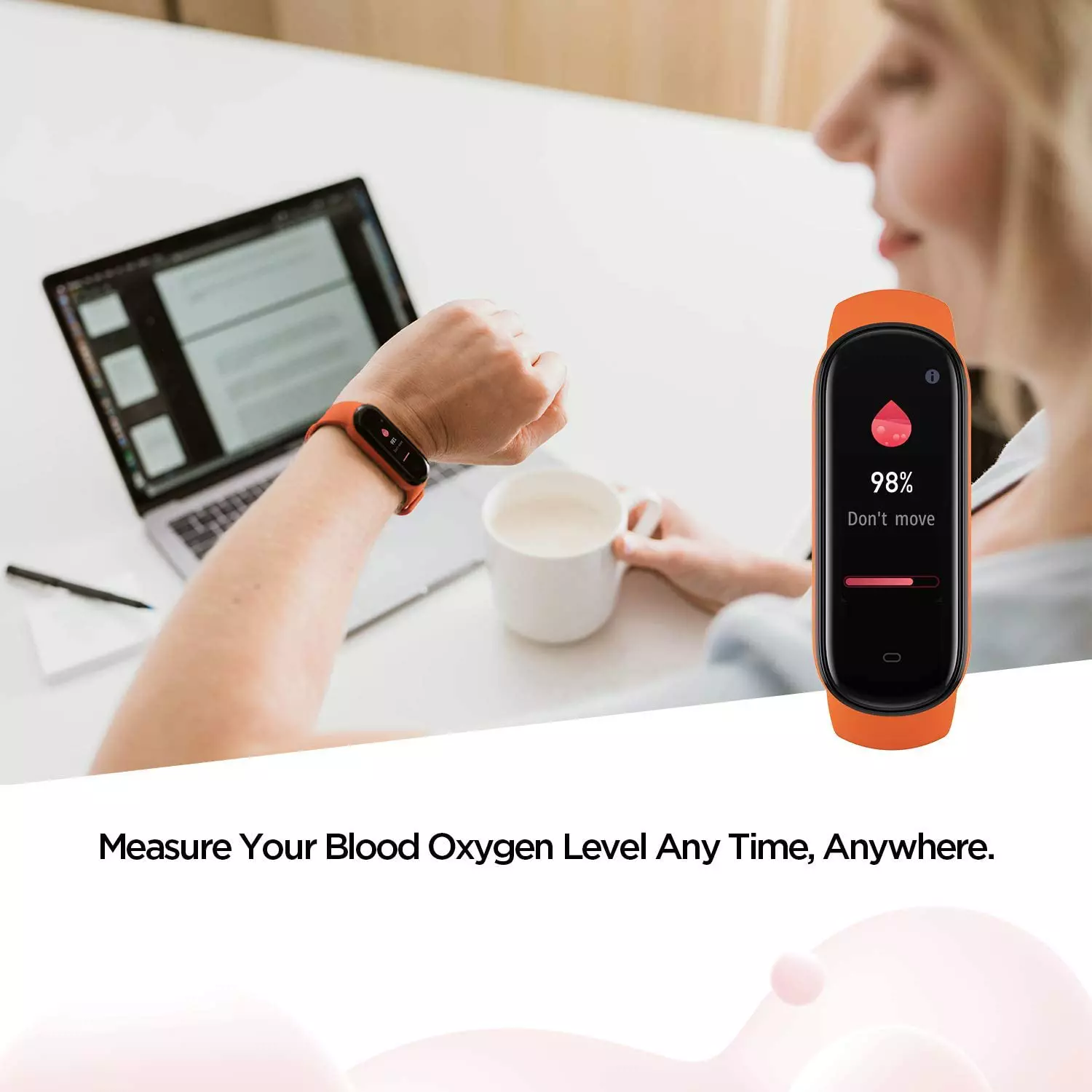 Amazfit Band 5 Rastreador de ejercicios con Alexa incorporada Duración de la batería de 15 días Oxigeno en sangre Ritmo cardiaco Monitoreo del sueño