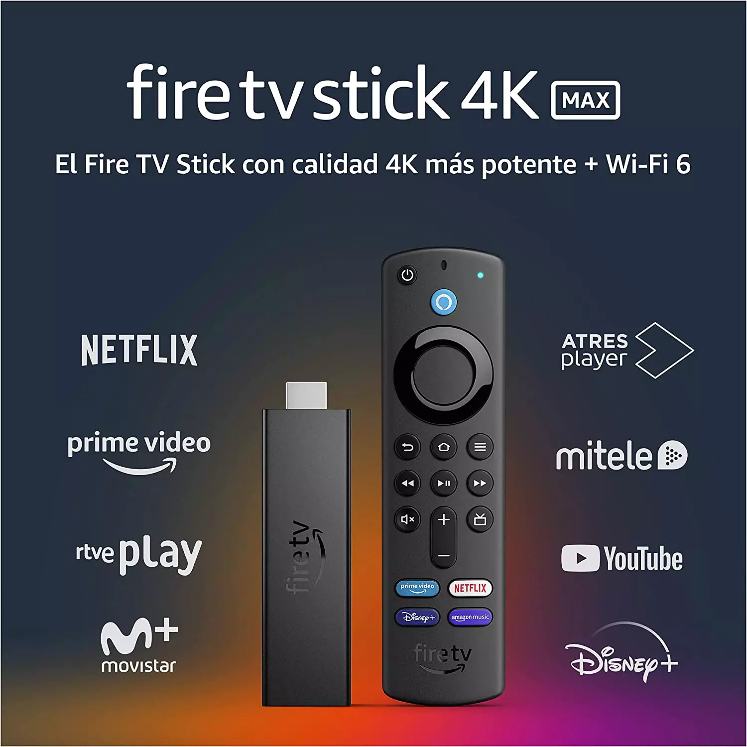 Fire TV Stick 4K Max con Wi-Fi 6 y mando por voz Alexa (incluye controles para el televisor) - Promo