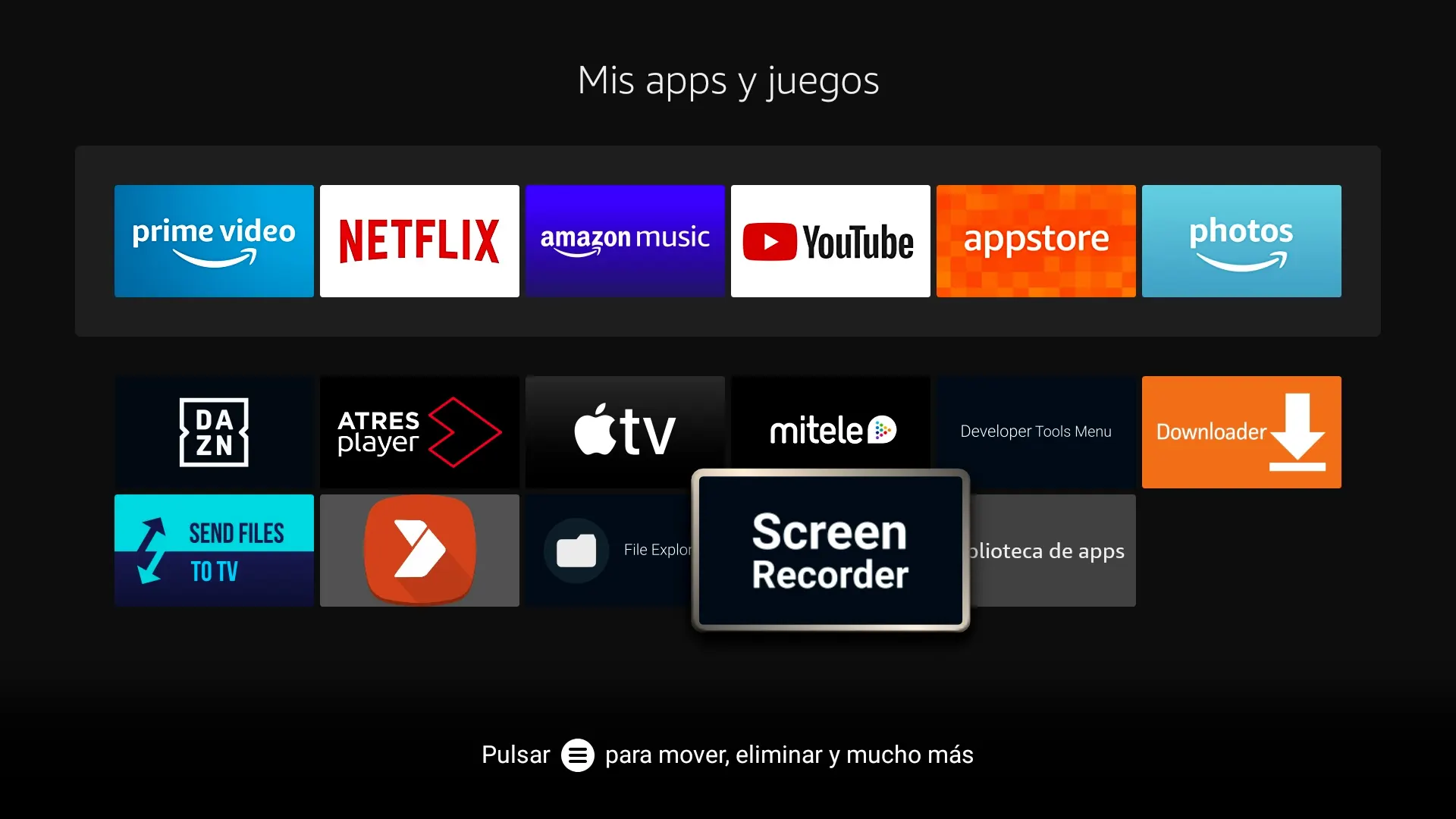 Mis apps con Screen Recorder seleccionado