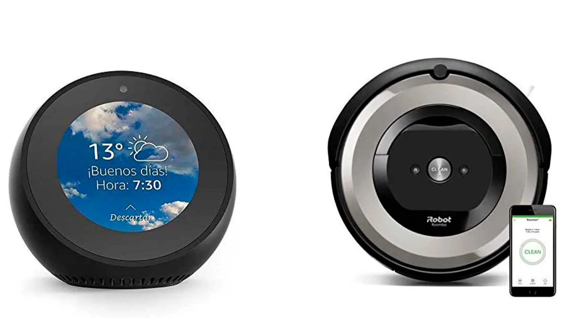 Gran Oferta Amazon Echo Spot con iRobot Roomba e5154 para celebrar su adquisición