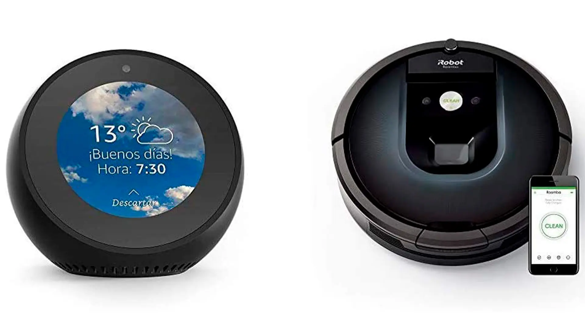 Super Oferta Amazon Echo Spot con iRobot Roomba 981