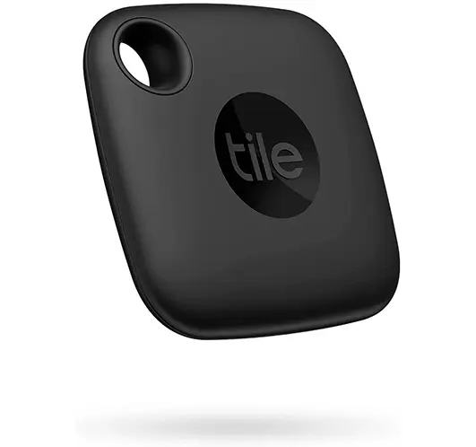Tile Mate (2022) localizador de artículos Bluetooth, alcance de 60 m, funciona con Alexa y Google Home, compatible con iOS y Android, negro - 1 unidad