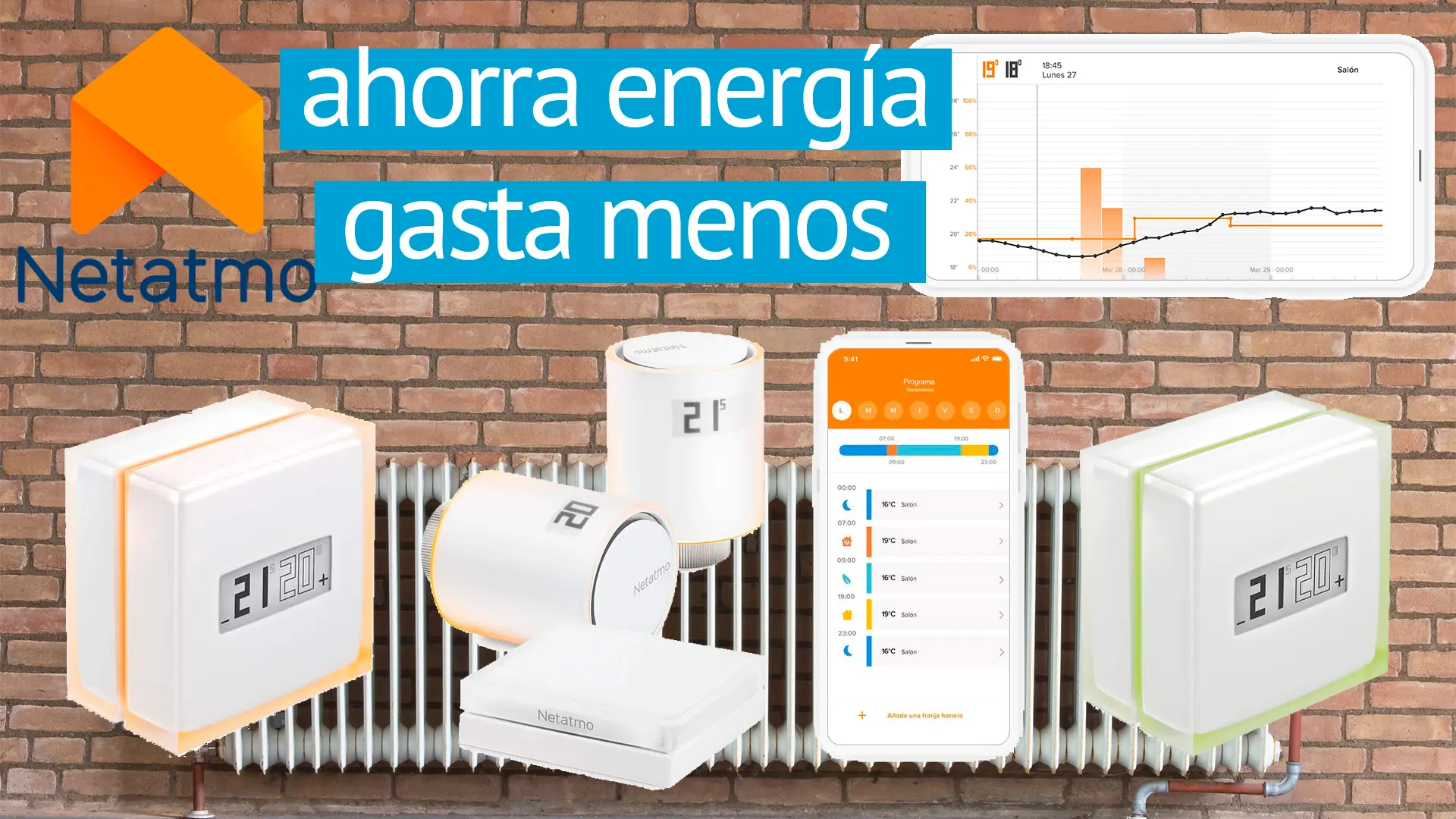 Termostatos Netatmo inteligentes con o sin acceso a la caldera o fuente de calor, ahorran energía y gastan menos.