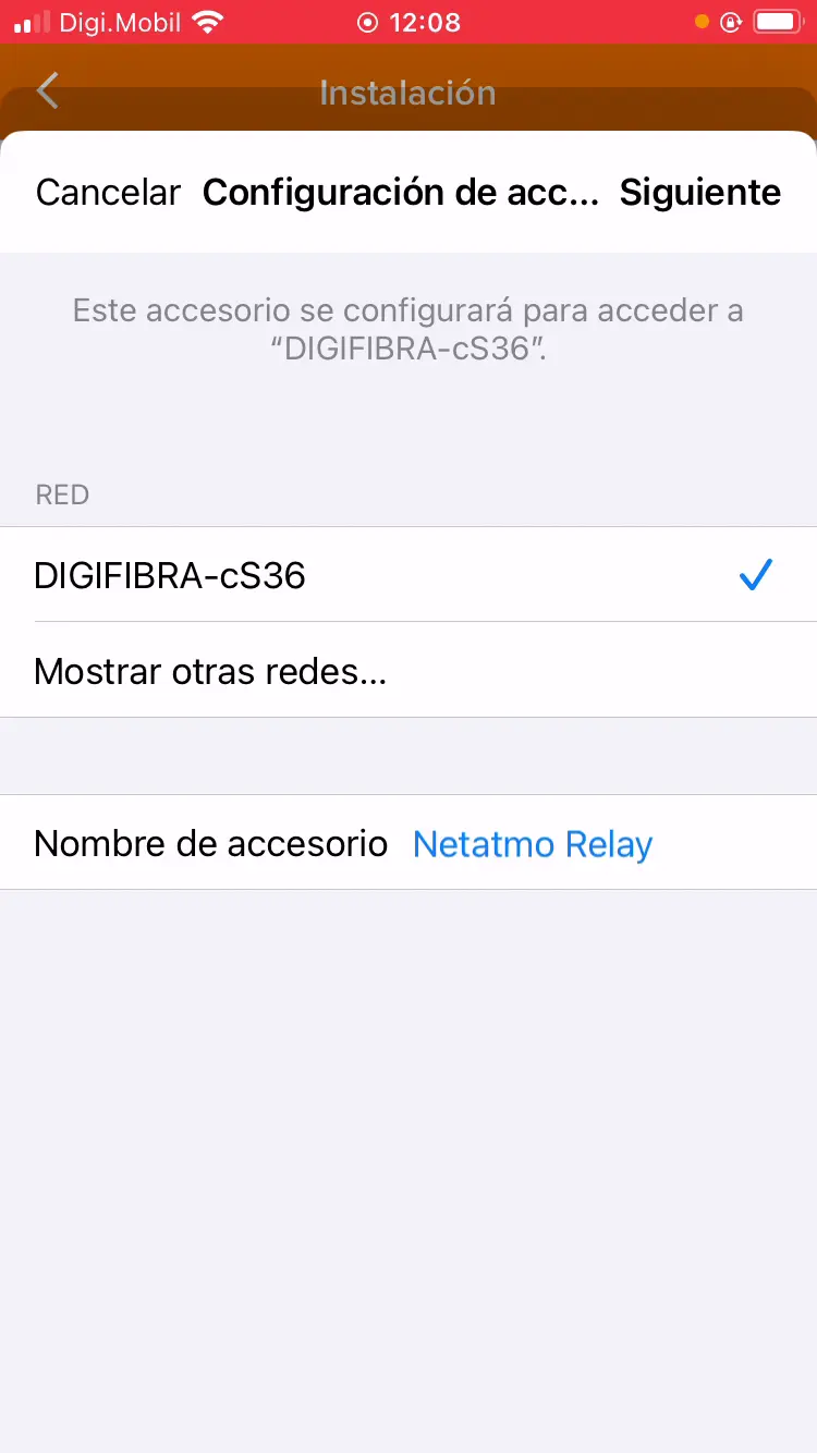 El relé o Netatmo Relay se configura para conectarse a la wifi de 2,4Ghz