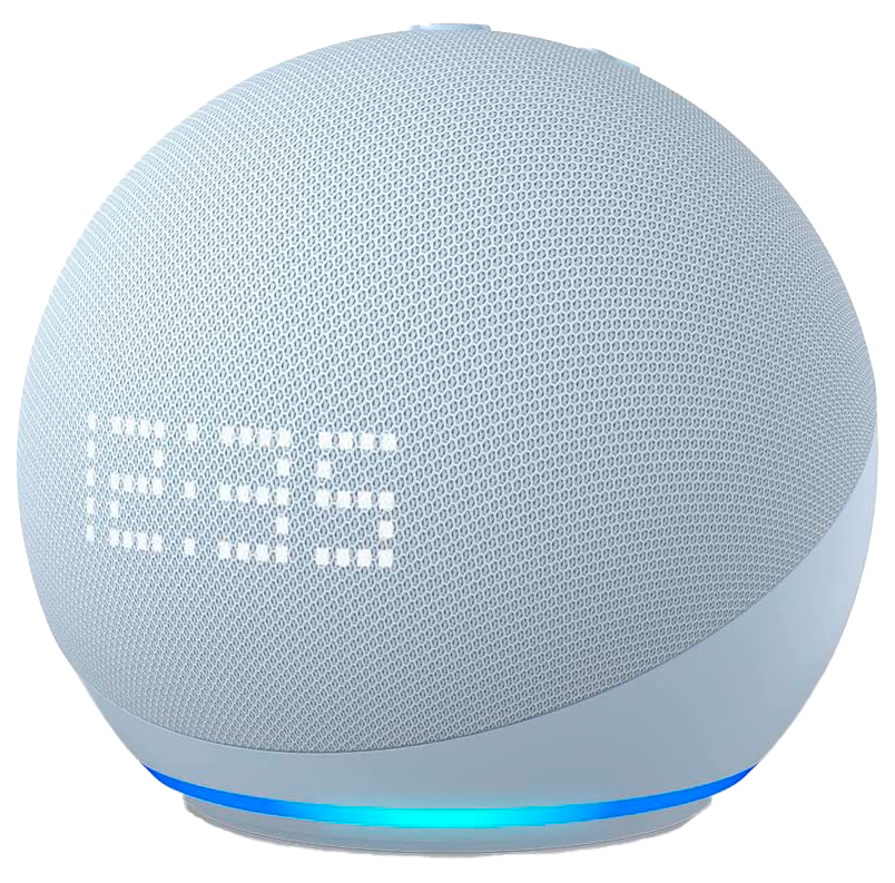 Nuevo Echo Dot (5.ª generación, modelo de 2022) con reloj. Altavoz inteligente con reloj y Alexa. Gris azulado.
