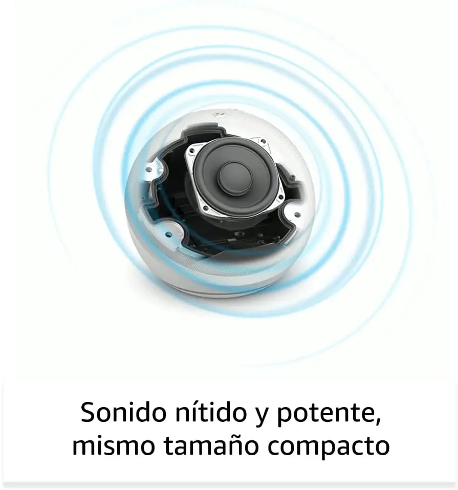 Echo Dot (5.ª generación, modelo de 2022) con reloj sonido nítido