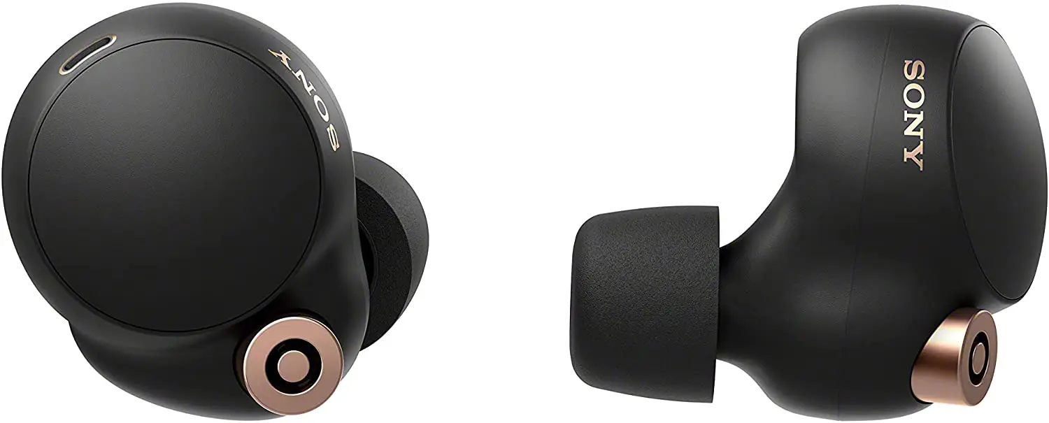 Sony WF-1000XM4 Auriculares inalámbricos con cancelación de ruido en vista frontal y lateral