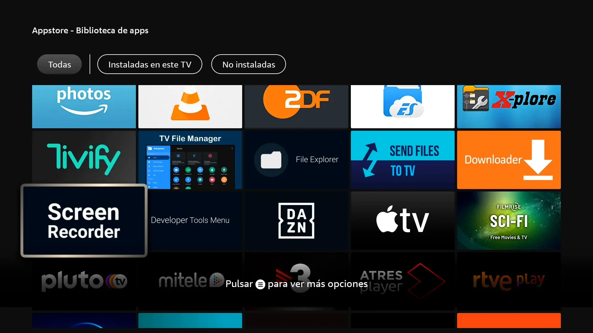 app Screen Recorder en el Amazon appstore del Xiaomi TV F2 Fire TV