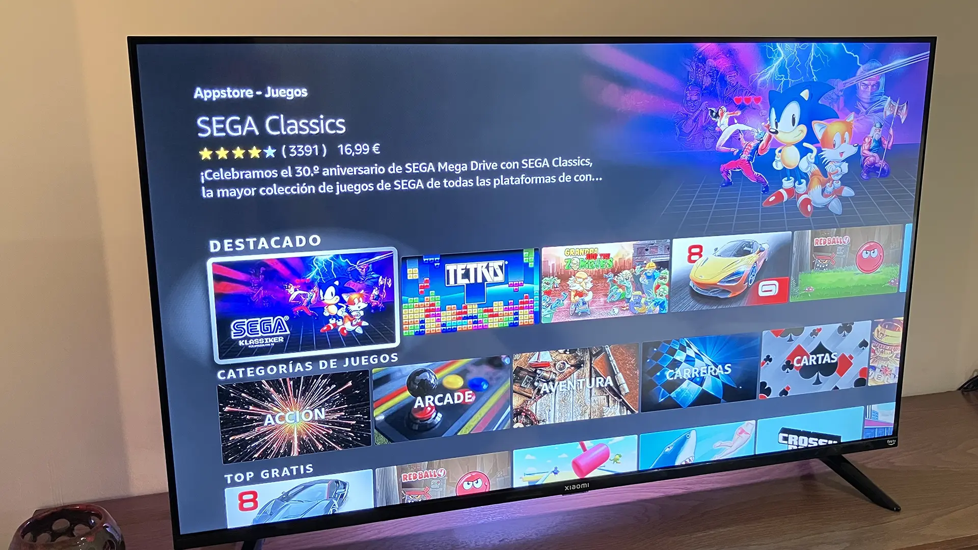 app store del Fire TV Stick 4K Max con la categoría de juegos