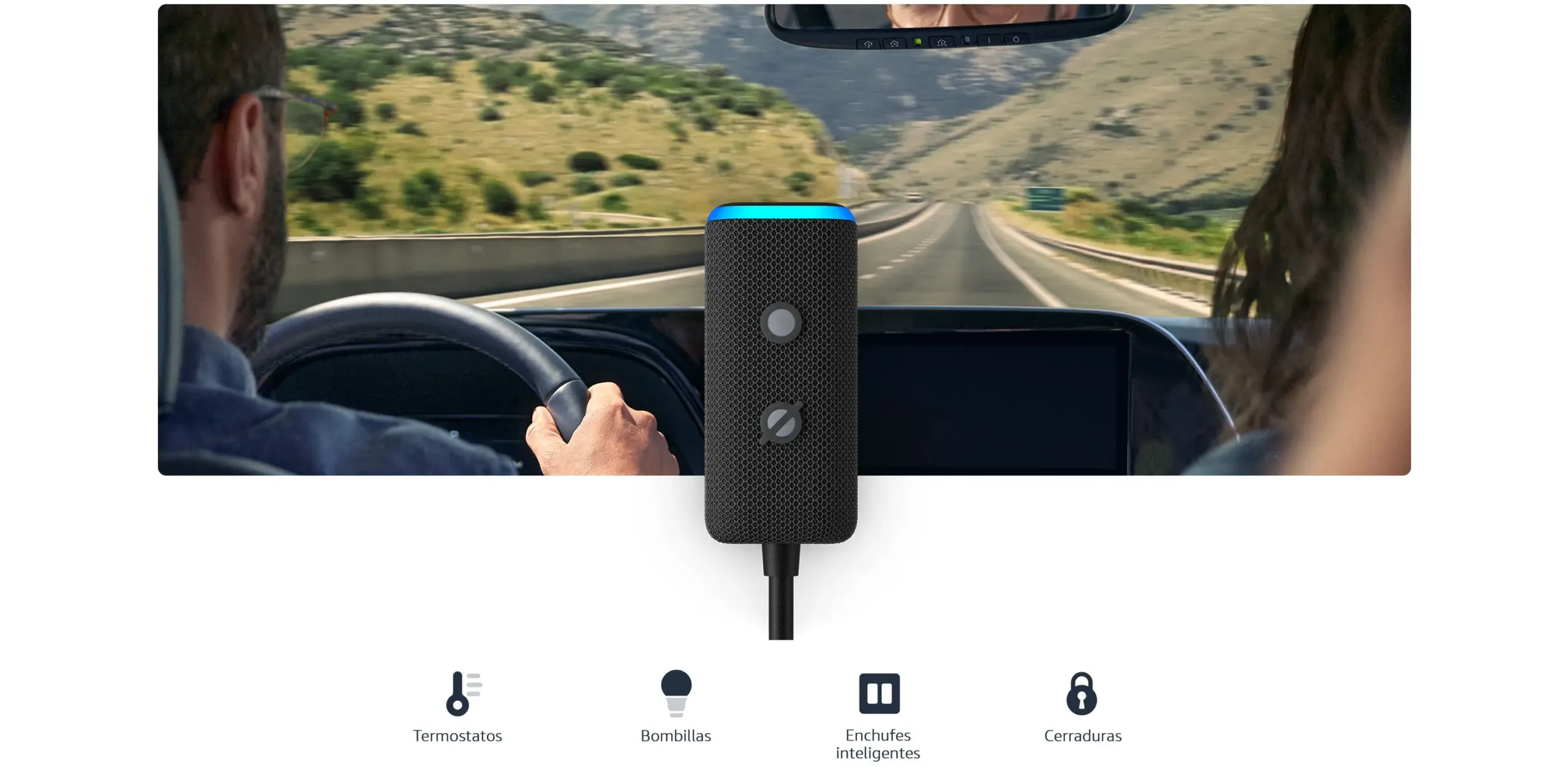 Nuevo Echo Auto (2.ª gen.) | Alexa en tu coche | Controla tus dispositivos de Hogar Digital cuando estés al volante