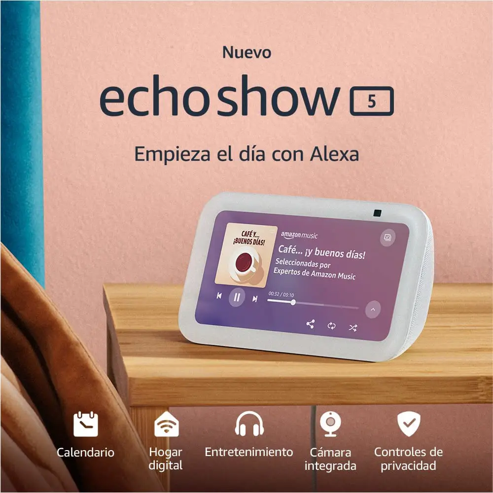 Nuevo Echo Show 5 (3.ª generación) | Pantalla táctil inteligente con Alexa diseñada para controlar tus dispositivos de Hogar digital y más