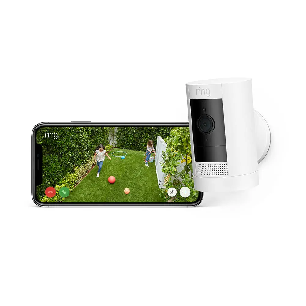 Ring Stick Up Cam Battery de Amazon, cámara de seguridad HD con comunicación bidireccional, compatible con Alexa